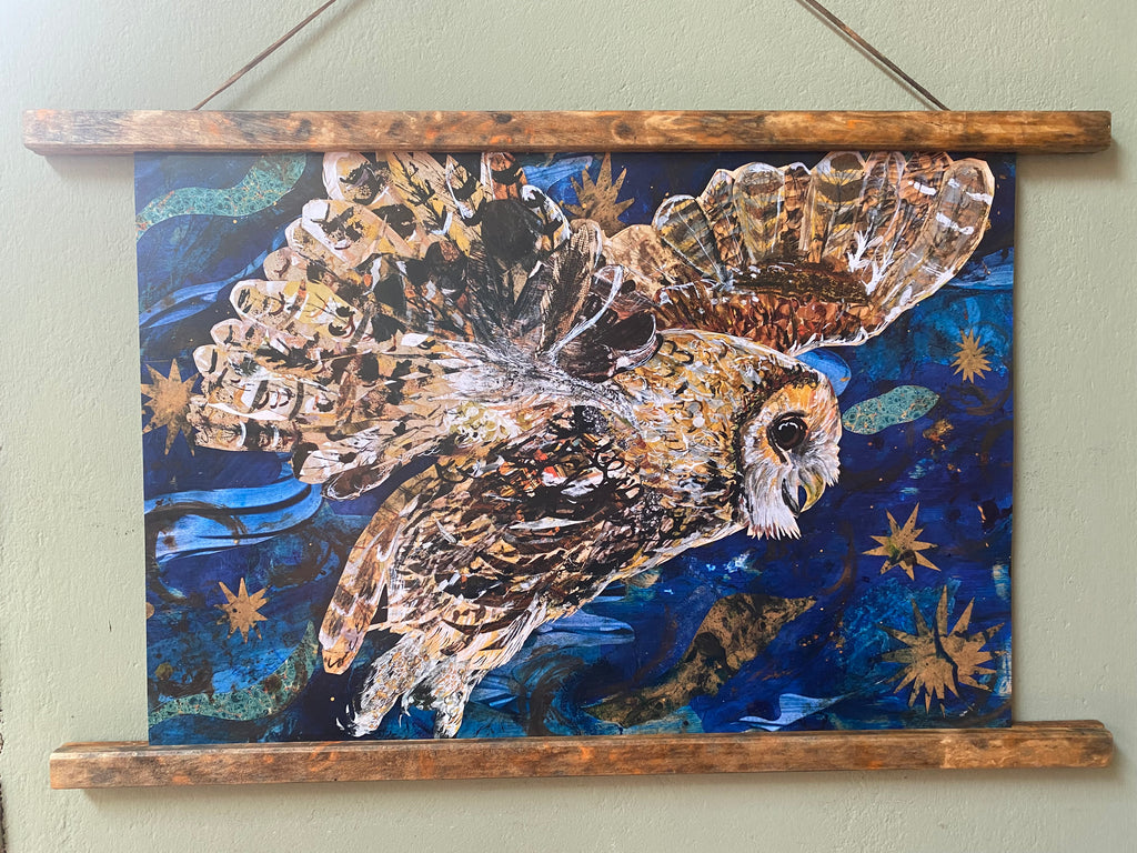 A3 Night owl art print