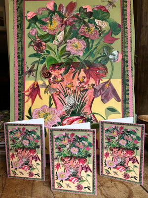 A6 Tulips and Peonies - Blank Greeting card.