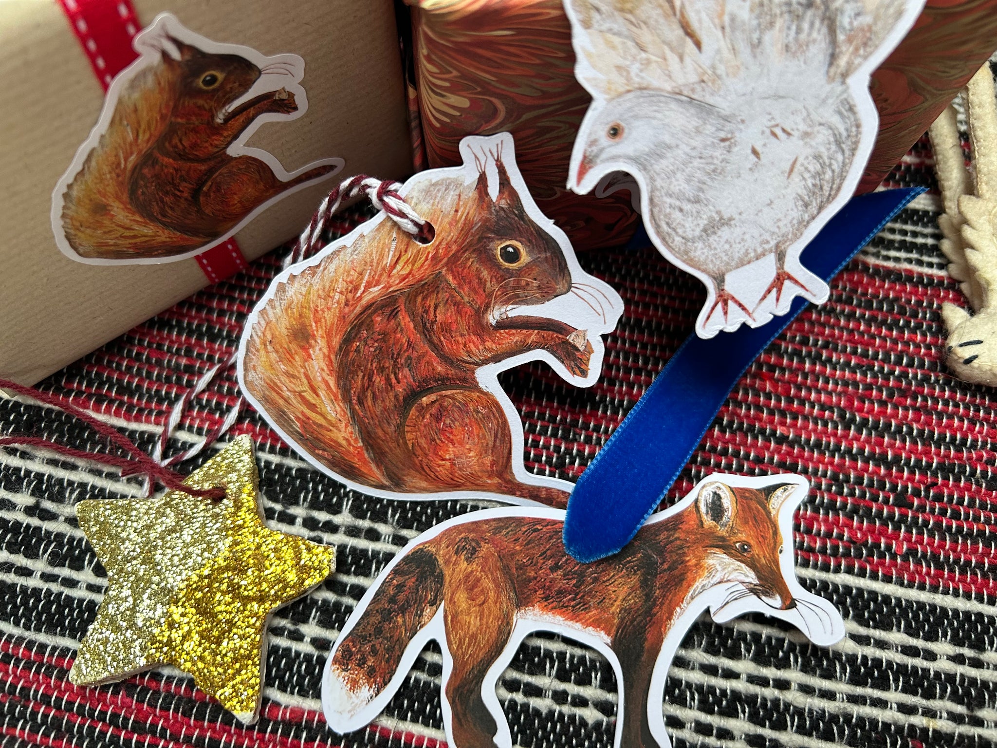 Set of Wildlife inspired gift tags and sticker sheet