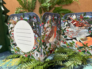 Winter Birds Fold out concertina greeting card.