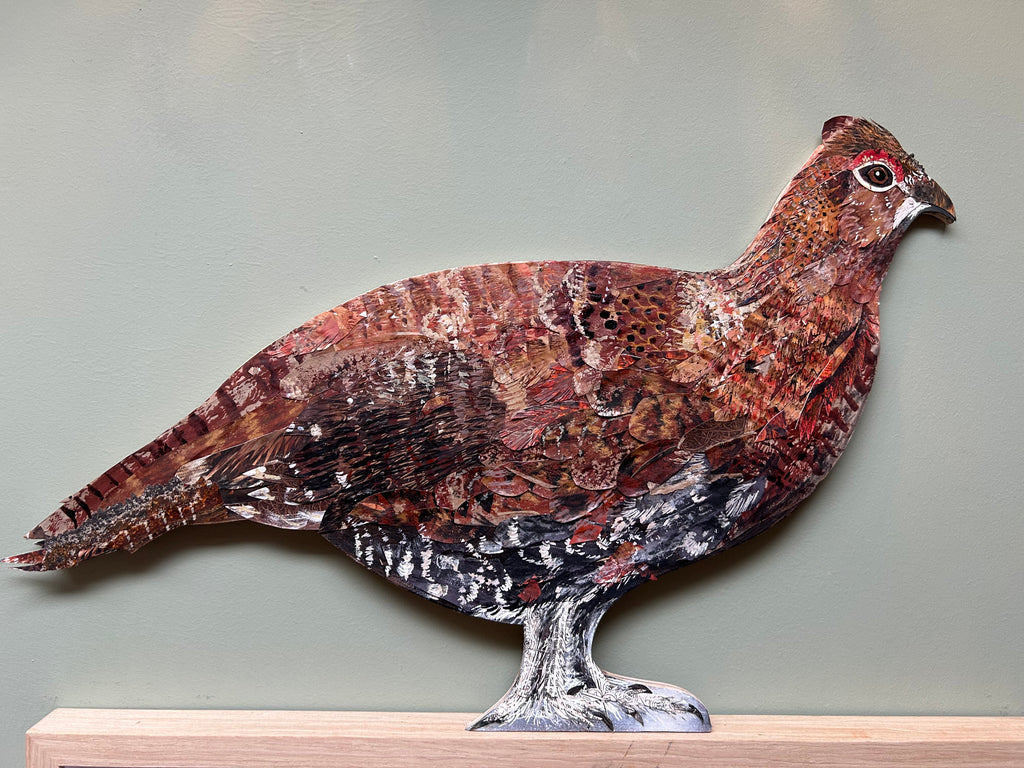Hand painted wooden Red Grouse