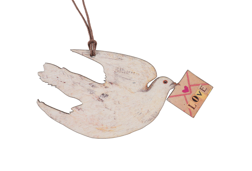 Valentine Dove wooden decoration