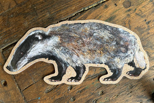 Mr Badger custom cut postcard