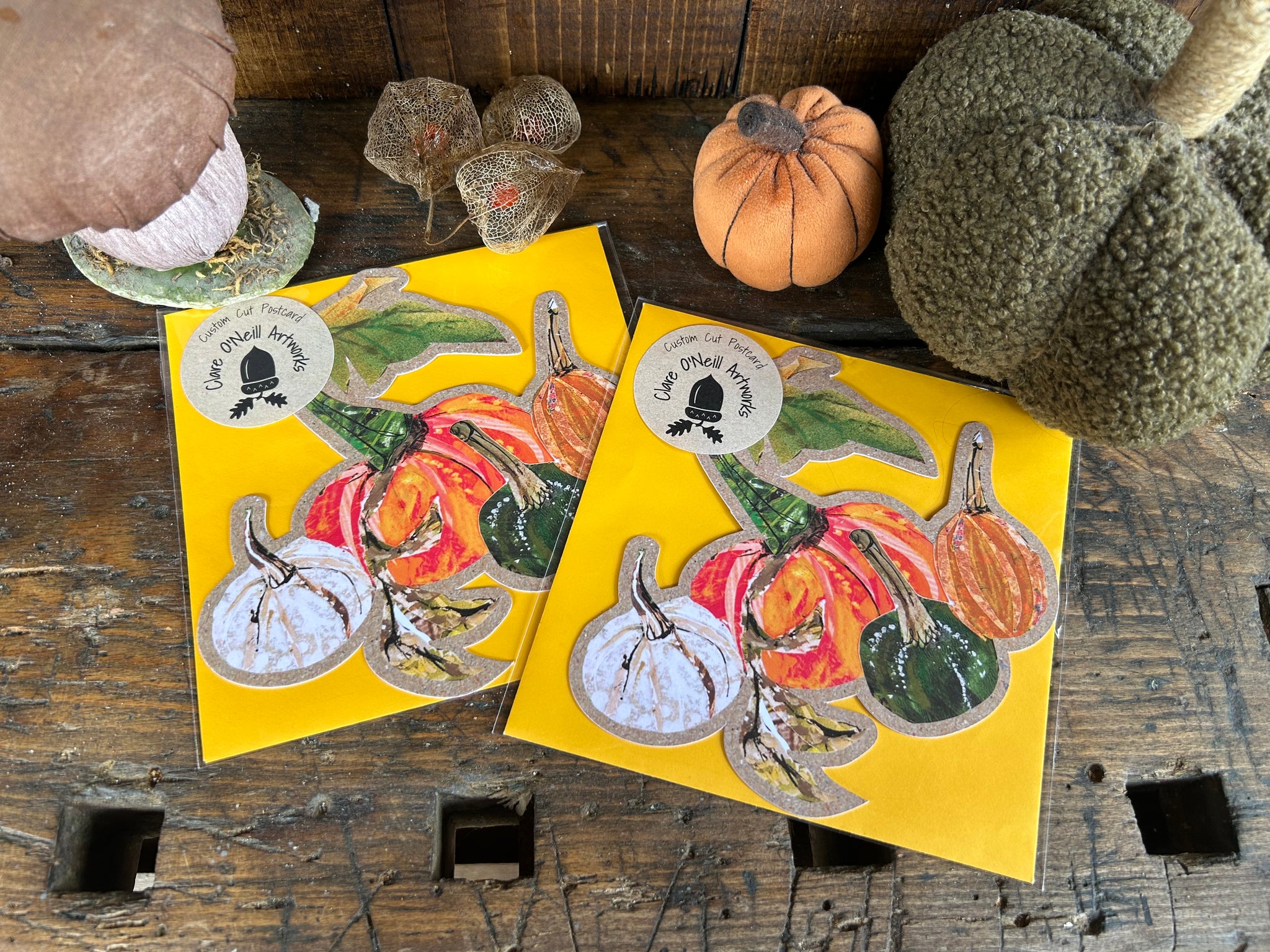 Pumpkin custom cut postcard