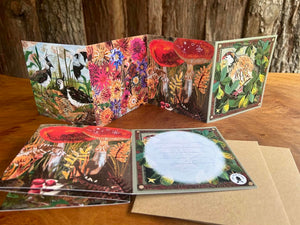 The Four Seasons Fold out concertina greeting card.