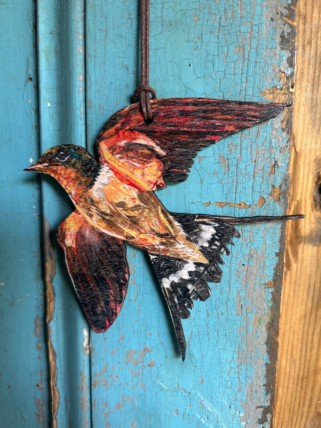 Swallow wooden decoration