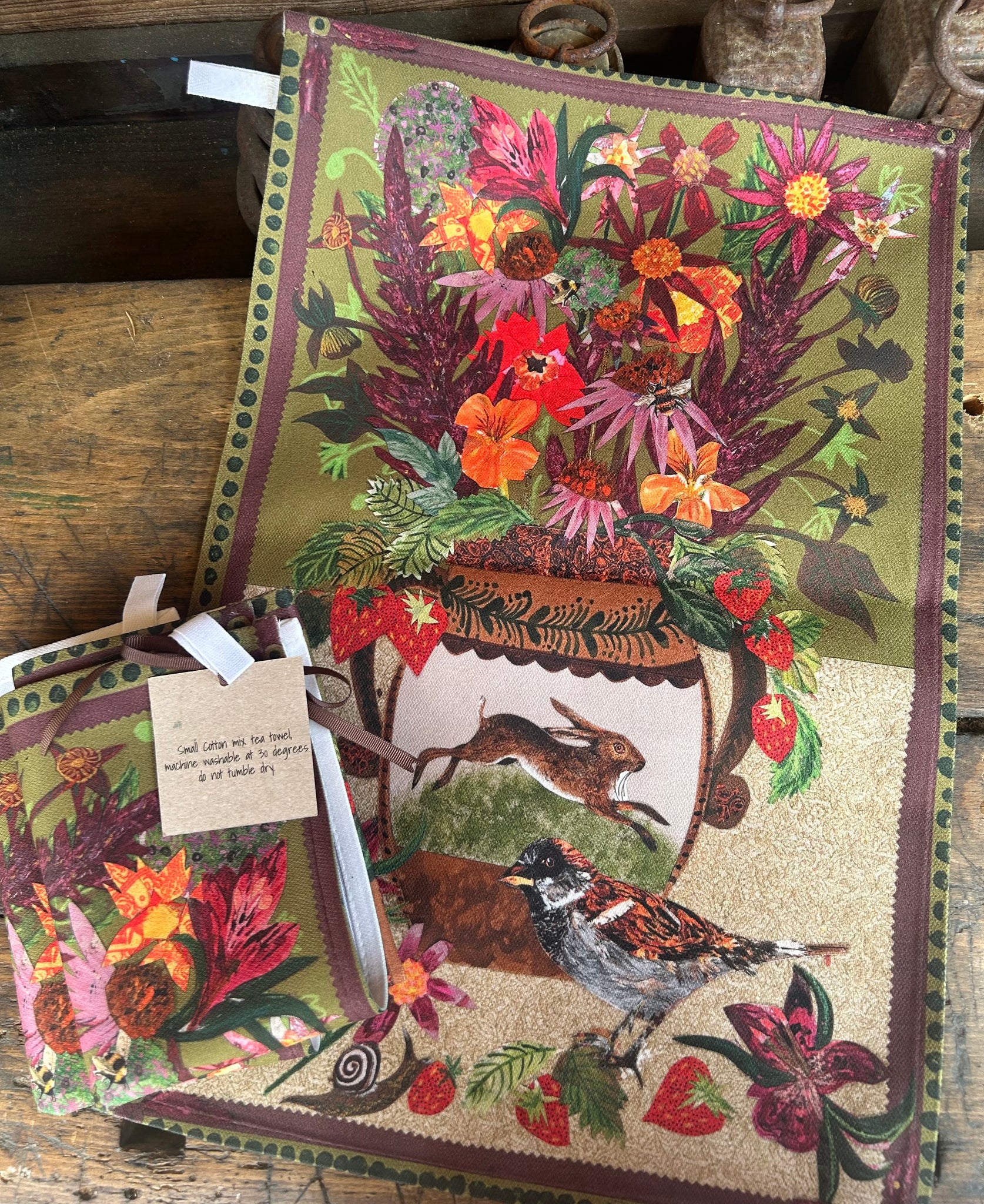 Small Berries & Blooms Cotton Mix Tea Towel