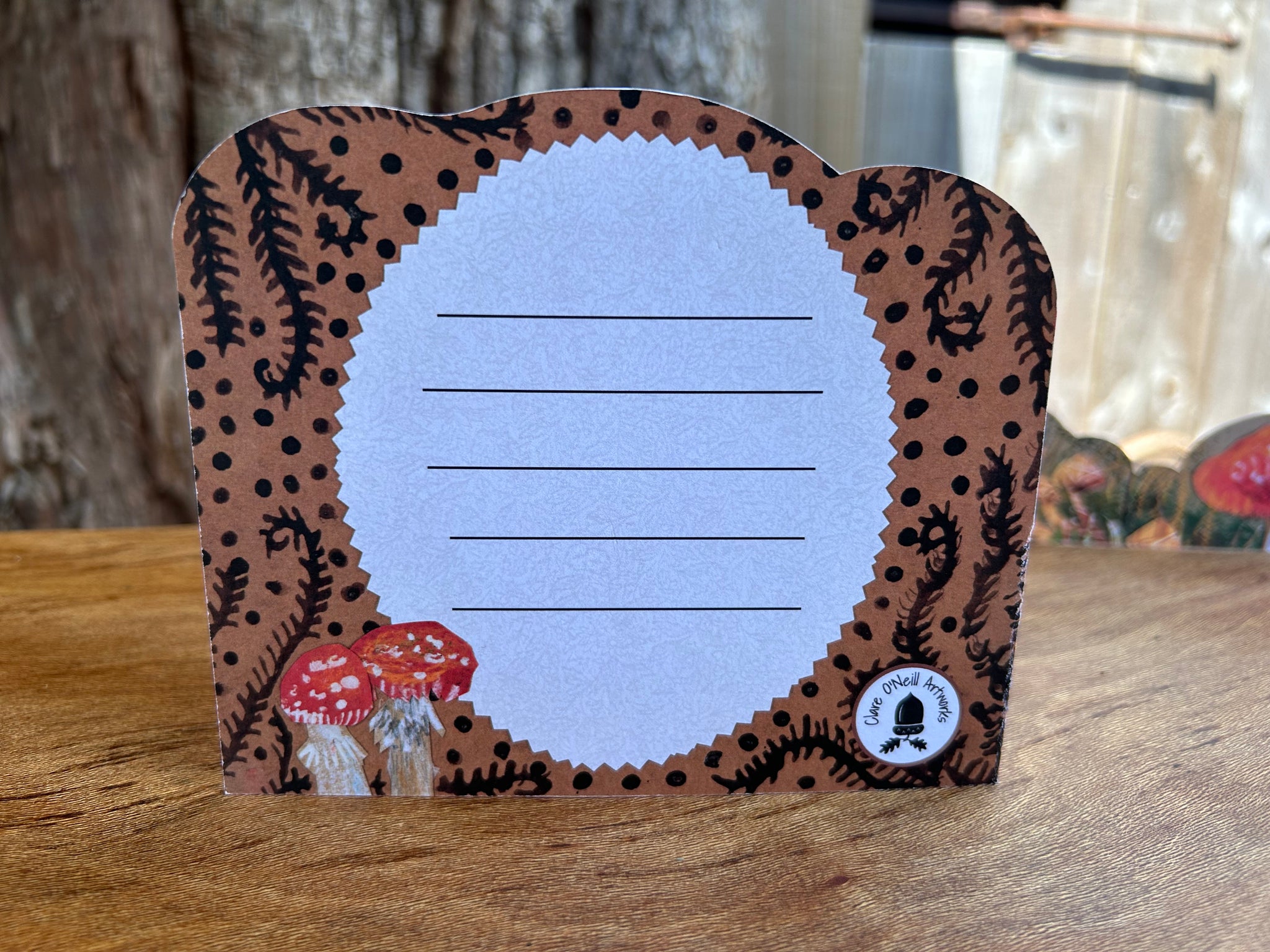 Autumn Mouse Fold out trifold greeting card.