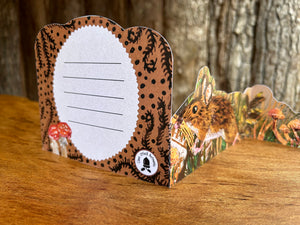 Autumn Mouse Fold out trifold greeting card.