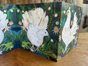 Fantail dove Fold out concertina greeting card.