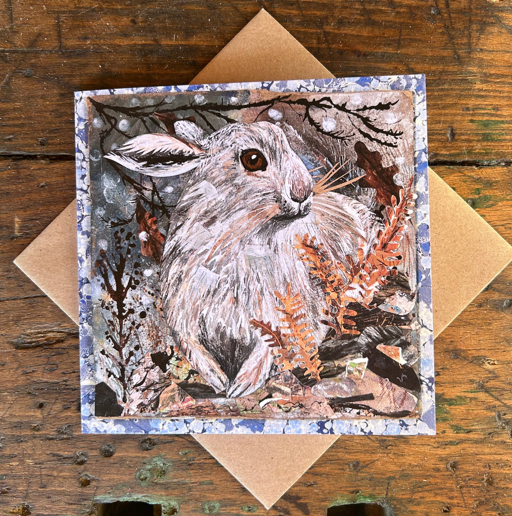 Winter Hare - Square Blank Greeting Card