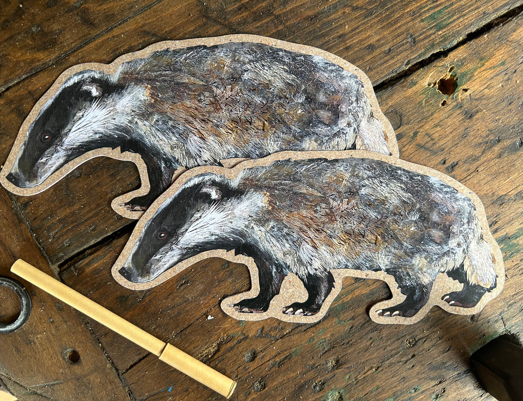 Mr Badger custom cut postcard