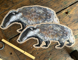 Mr Badger custom cut postcard