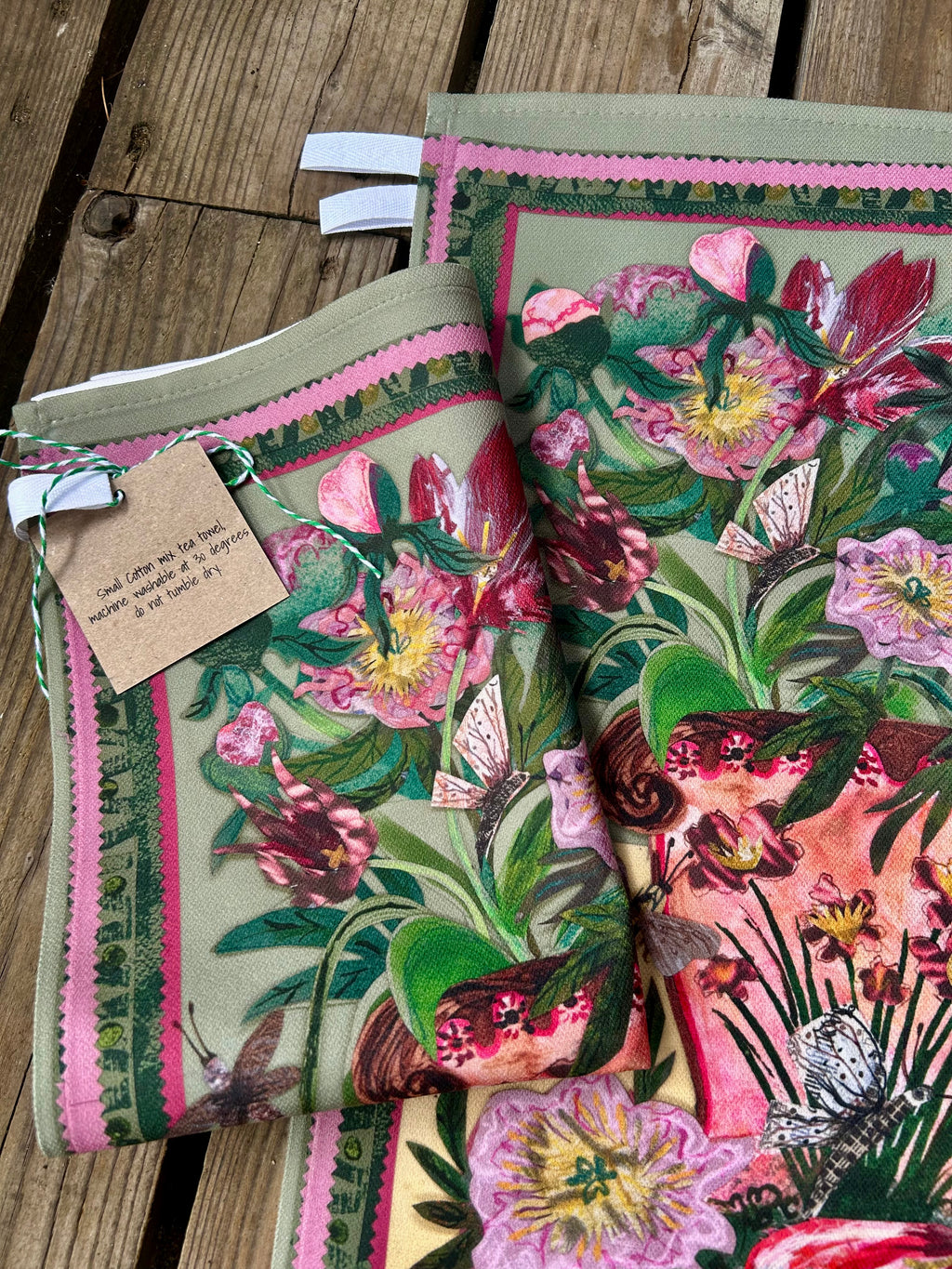 Tulips & Peonies Cotton Mix Tea Towel
