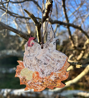 Easter Hen wooden decoration