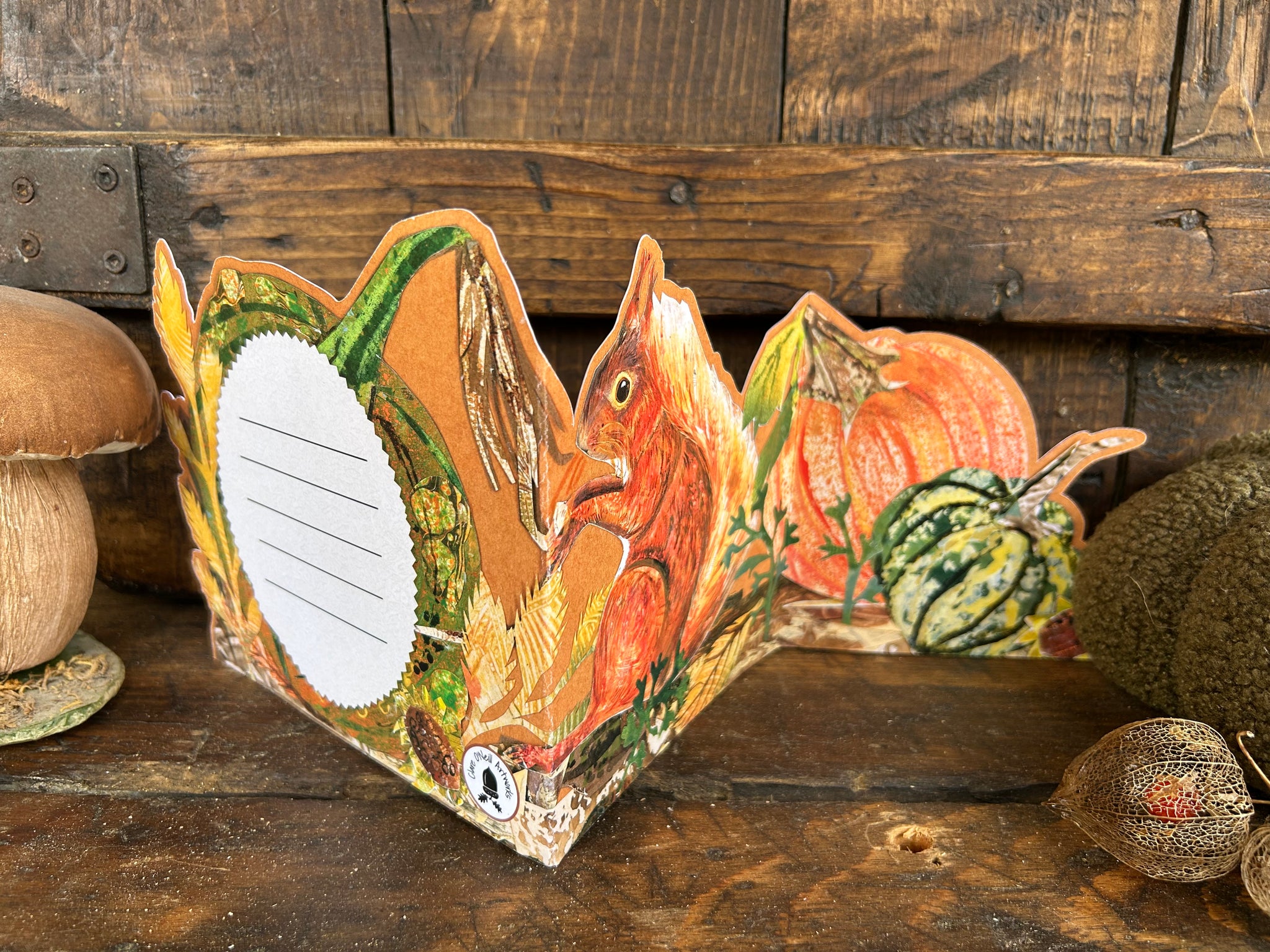 Pumpkin Patch Fold out trifold greeting card.