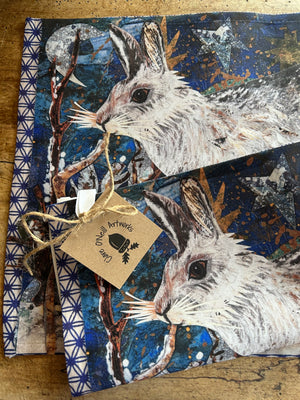 Highland Hare Cotton Mix Tea Towel