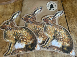 Brown Hare custom cut postcard
