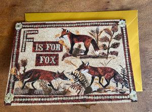 F is for Fox- Blank Greeting card.