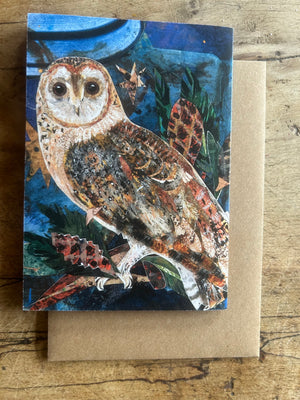 Fold out Owl concertina greeting card.