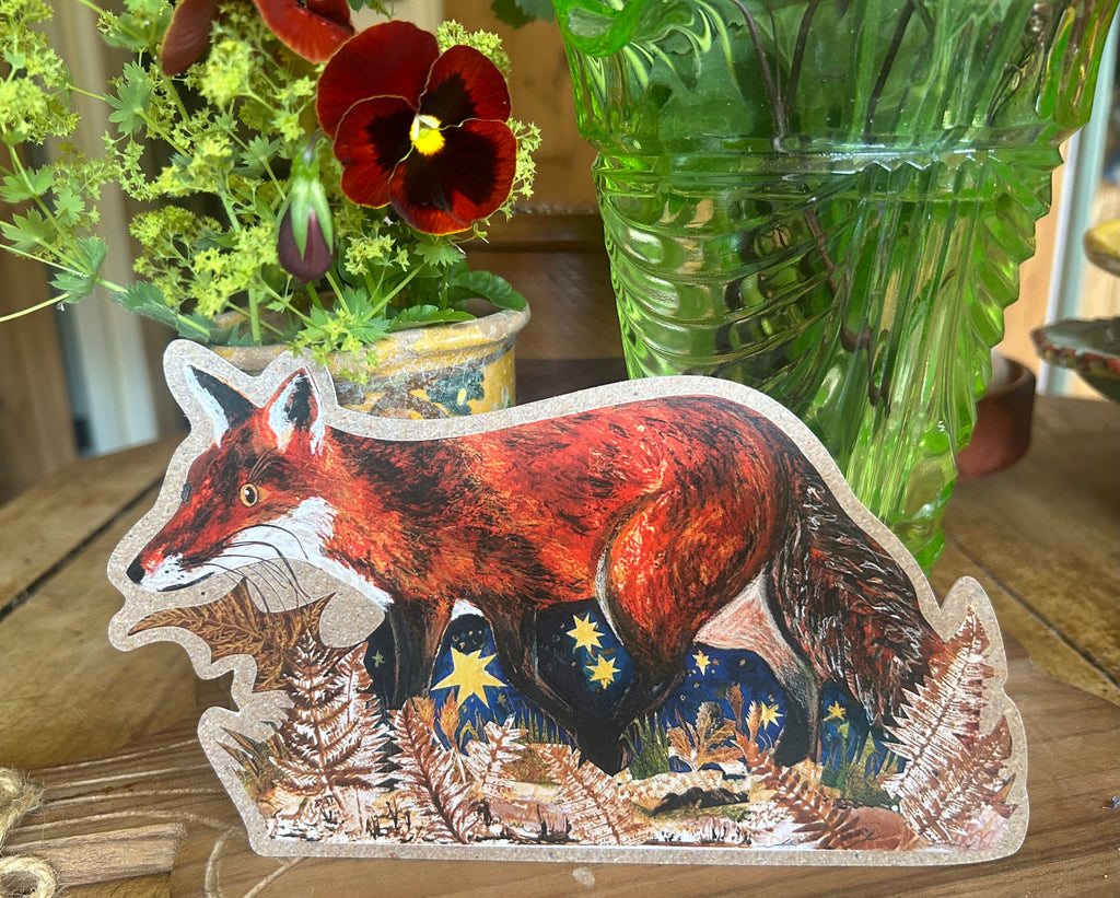 Fox & Ferns custom cut postcard