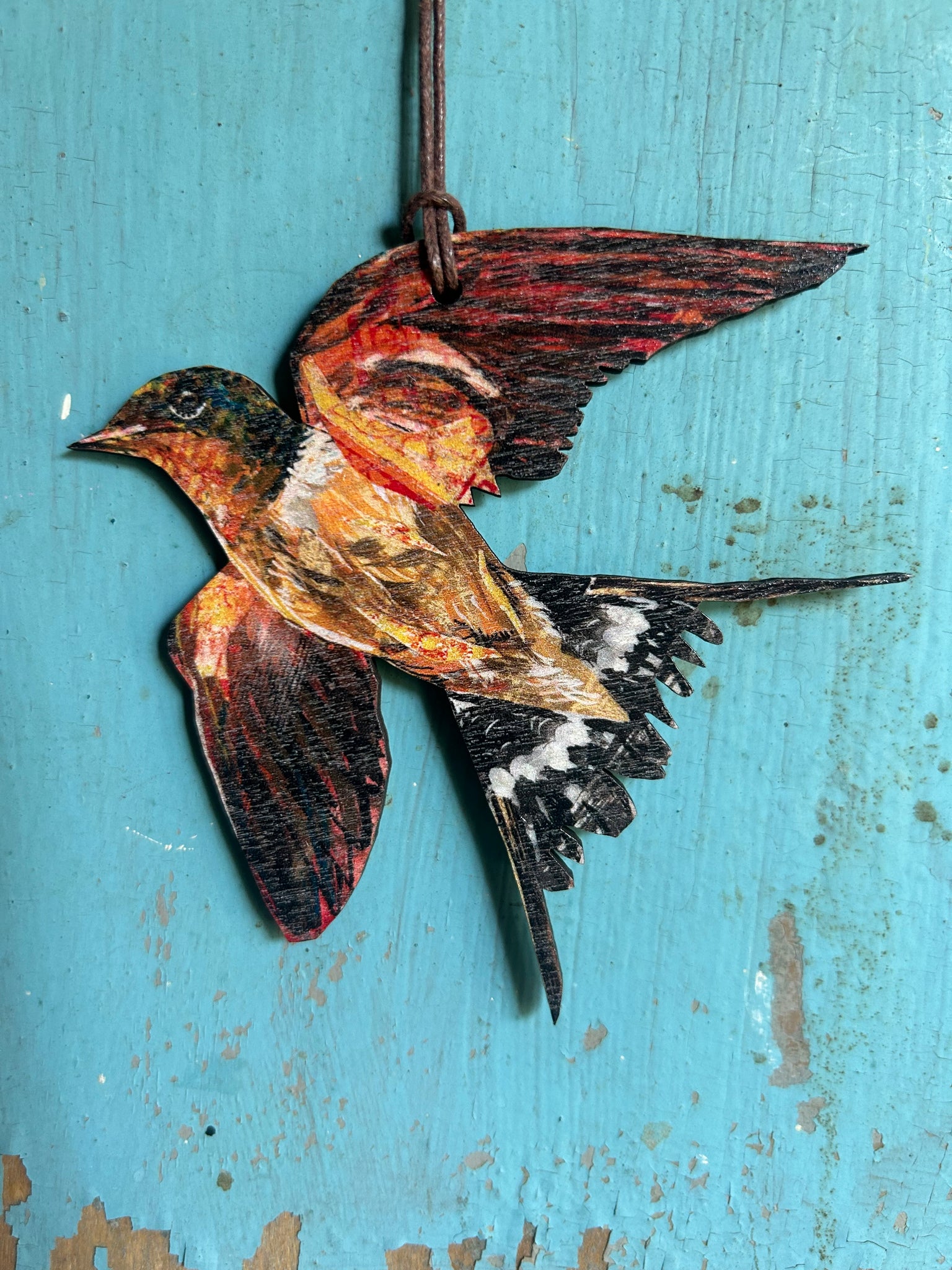 Swallow wooden decoration