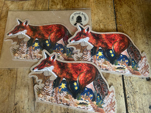 Fox & Ferns custom cut postcard