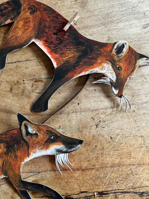 Handmade Fox fine art paper garland