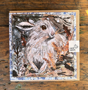 Winter Hare - Square Blank Greeting Card