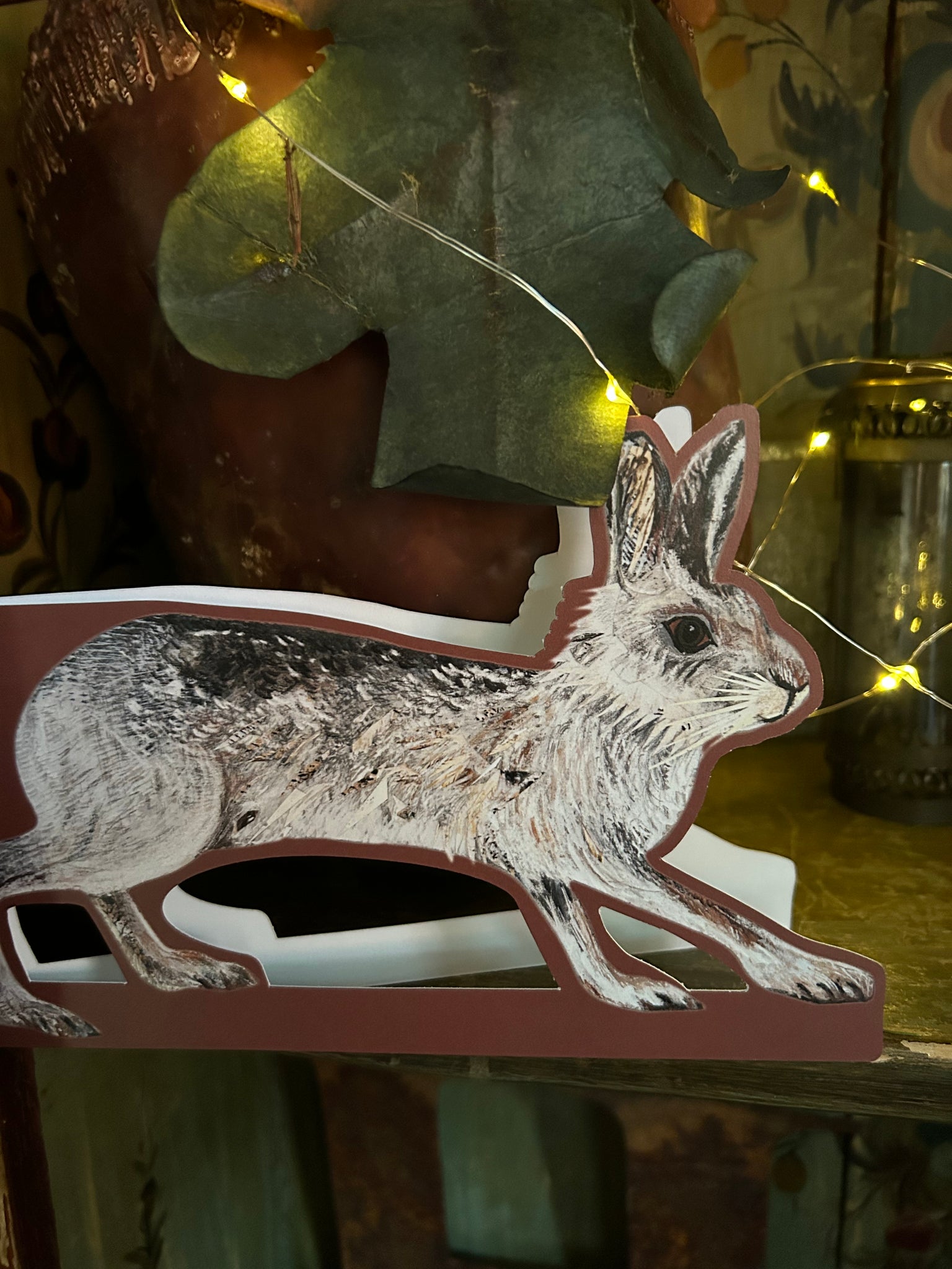 Mountain Hare die cut blank Greeting Card