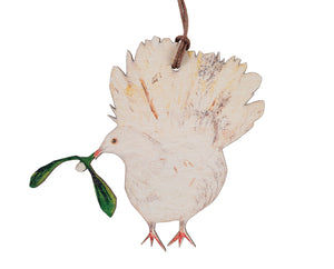 Fantail Dove wooden decoration