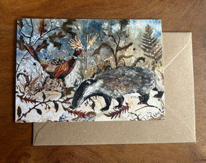 A6 Winter Wildlife postcard