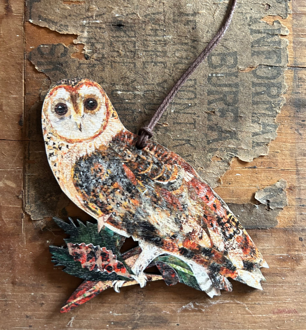 Woodland Owl wooden decoration