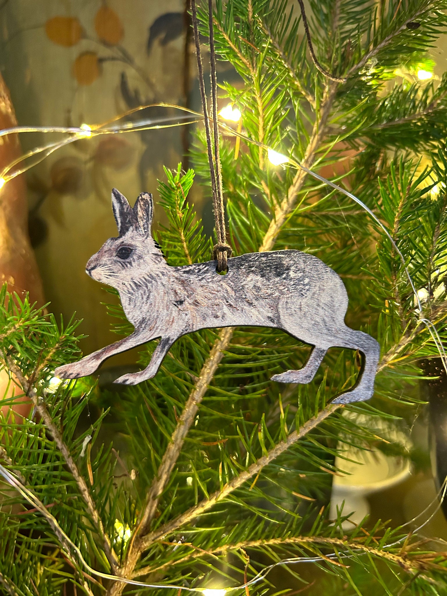 Mountain Hare wooden decoration