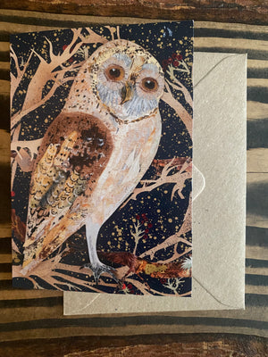 A6 Winter Owl -Blank Greeting Card