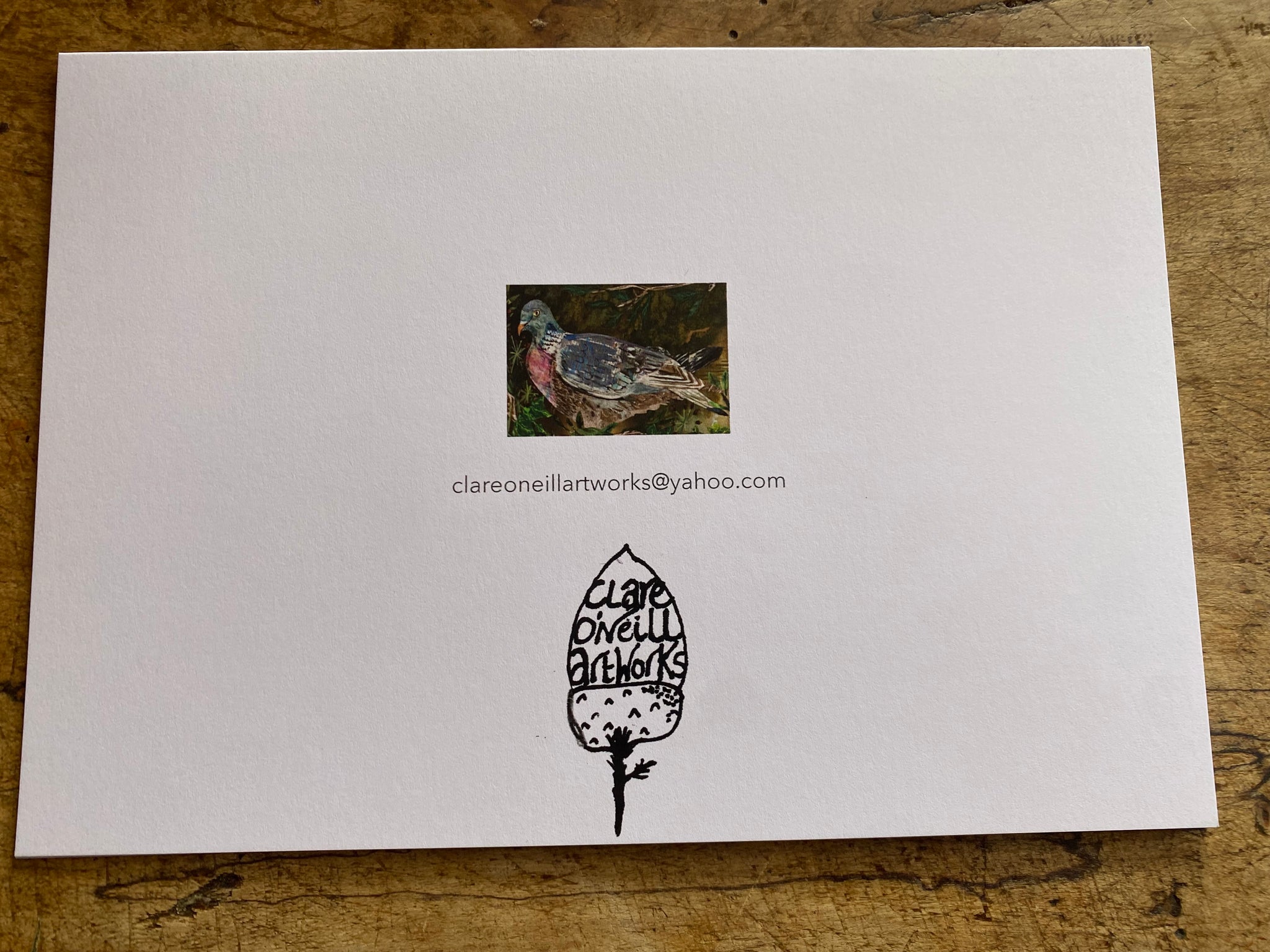 A5 Wood pigeon and the Ivy Berries blank greeting card.