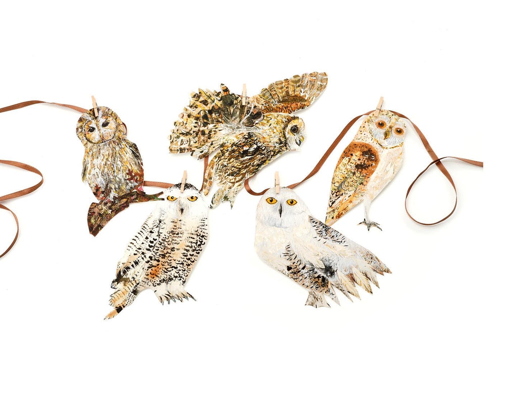 Handmade Owl fine art paper garland