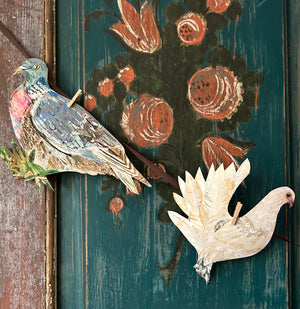 Handmade Pigeon/Dove fine art paper garland