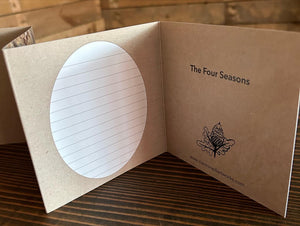Fold out concertina Four seasons greeting card.