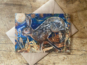 A6 Autumn Hare postcard