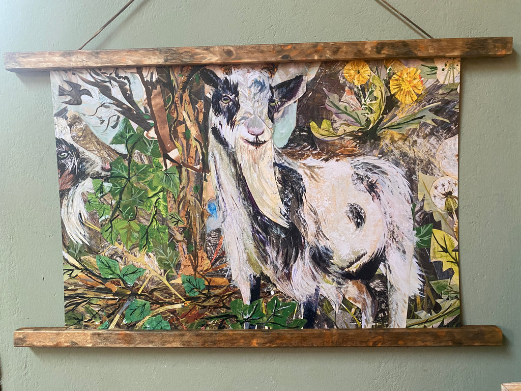 A3 Cheddar goats art print