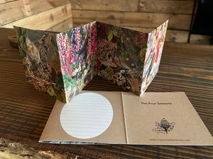 Fold out concertina Four seasons greeting card.