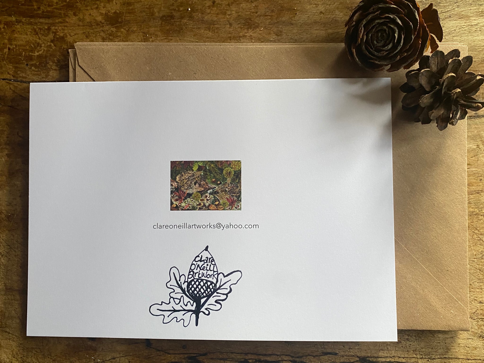A5 Hedgehogs and Chestnuts - Blank Greeting card.