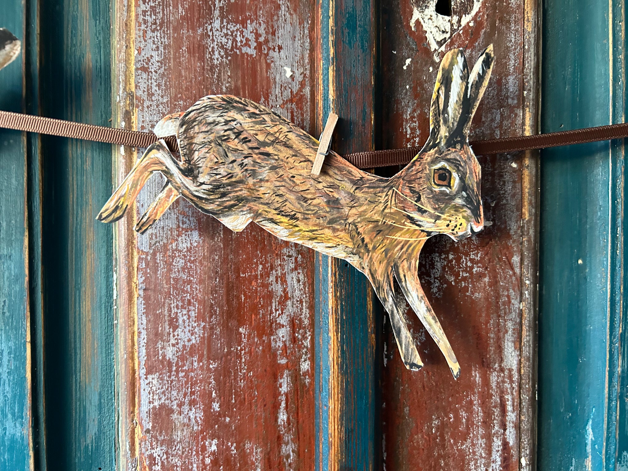 Brown Hare fine art paper garland