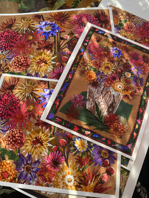 Dazzling dahlias - Fine Art Giclée Print