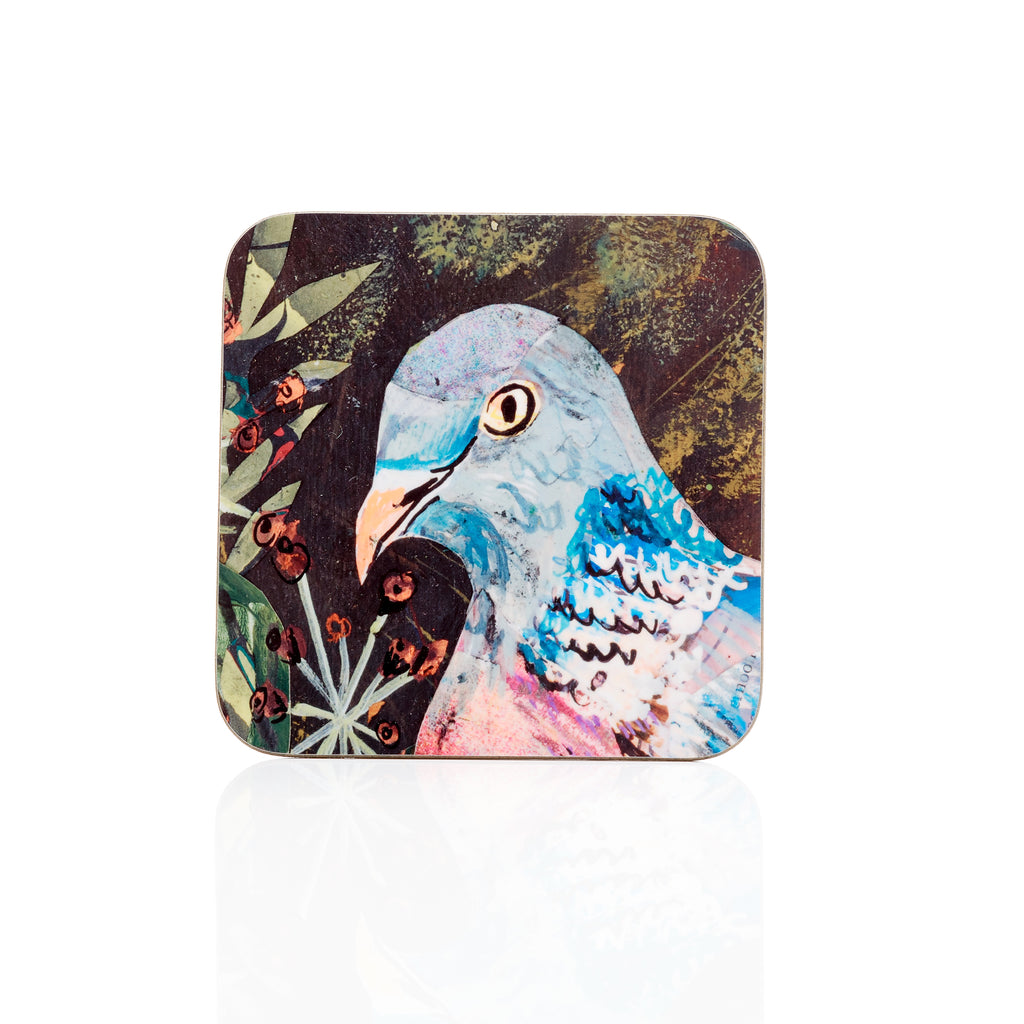 Wood pigeon - High Gloss Hardback Coaster