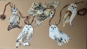 Handmade Owl fine art paper garland
