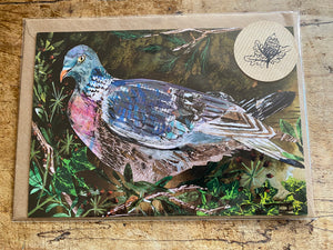 A5 Wood pigeon and the Ivy Berries blank greeting card.