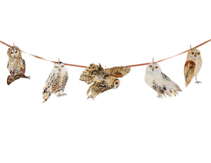 Handmade Owl fine art paper garland