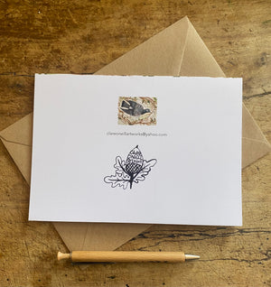 A5 Pigeon in the blossom Blank Greeting card.